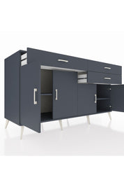 Kronos Konsol 2 Raflı 3 Çekmeceli 4 Kapaklı 176x59x99 Antrasit-Antrasit