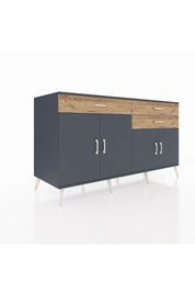 Kronos Konsol 2 Raflı 3 Çekmeceli 4 Kapaklı 176x59x99 Antrasit-Antrasit/Çam