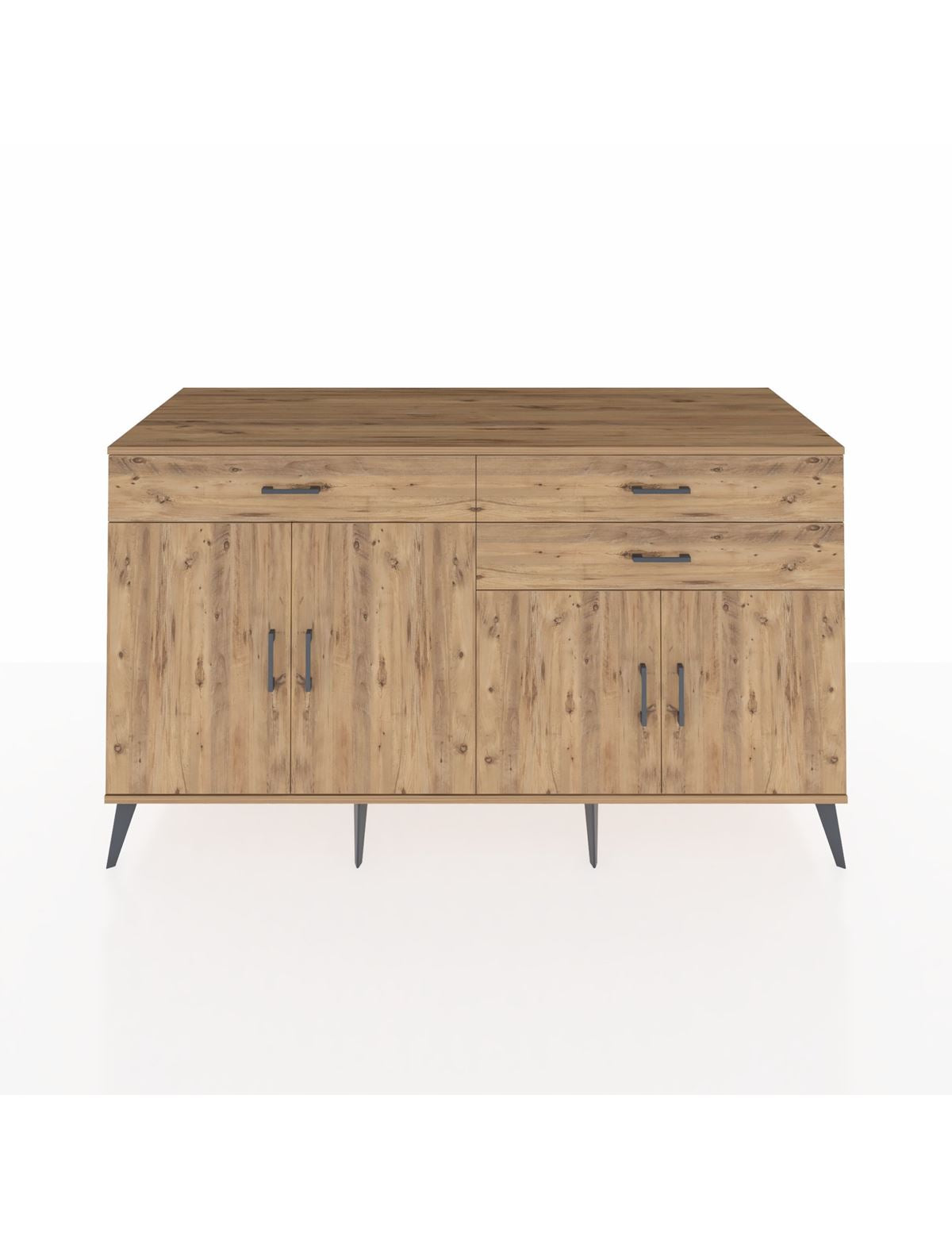 Kronos Konsol 2 Raflı 3 Çekmeceli 4 Kapaklı 176x59x99 Çam-Çam