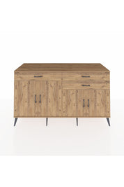 Kronos Konsol 2 Raflı 3 Çekmeceli 4 Kapaklı 176x59x99 Çam-Çam