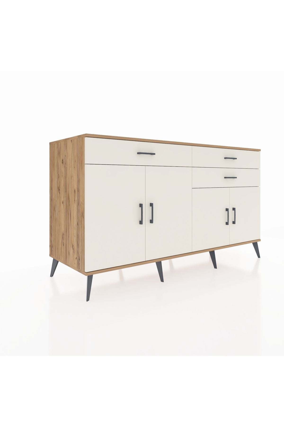 Kronos Konsol 2 Raflı 3 Çekmeceli 4 Kapaklı 176x59x99 Çam-Aytaşı