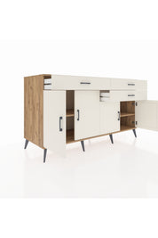 Kronos Konsol 2 Raflı 3 Çekmeceli 4 Kapaklı 176x59x99 Çam-Aytaşı