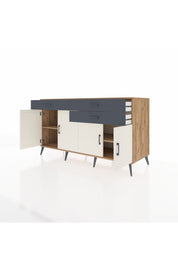 Kronos Konsol 2 Raflı 3 Çekmeceli 4 Kapaklı 176x59x99 Çam-Aytaşı/Antrasit