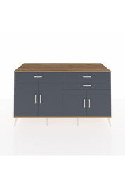 Kronos Konsol 2 Raflı 3 Çekmeceli 4 Kapaklı 176x59x99 Çam-Antrasit