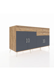 Kronos Konsol 2 Raflı 3 Çekmeceli 4 Kapaklı 176x59x99 Çam-Antrasit/Çam