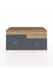 Kronos Konsol 2 Raflı 3 Çekmeceli 4 Kapaklı 176x59x99 Çam-Antrasit/Çam