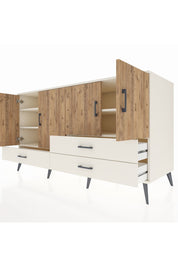 Kronos Konsol 5 Raflı 3 Çekmeceli 4 Kapaklı 176x59x99 Aytaşı-Çam/Aytaşı