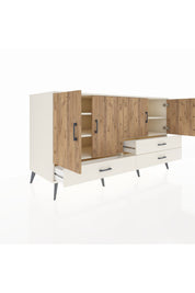 Kronos Konsol 5 Raflı 3 Çekmeceli 4 Kapaklı 176x59x99 Aytaşı-Çam/Aytaşı