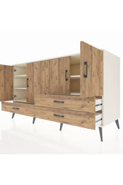 Kronos Konsol 5 Raflı 3 Çekmeceli 4 Kapaklı 176x59x99 Aytaşı-Çam