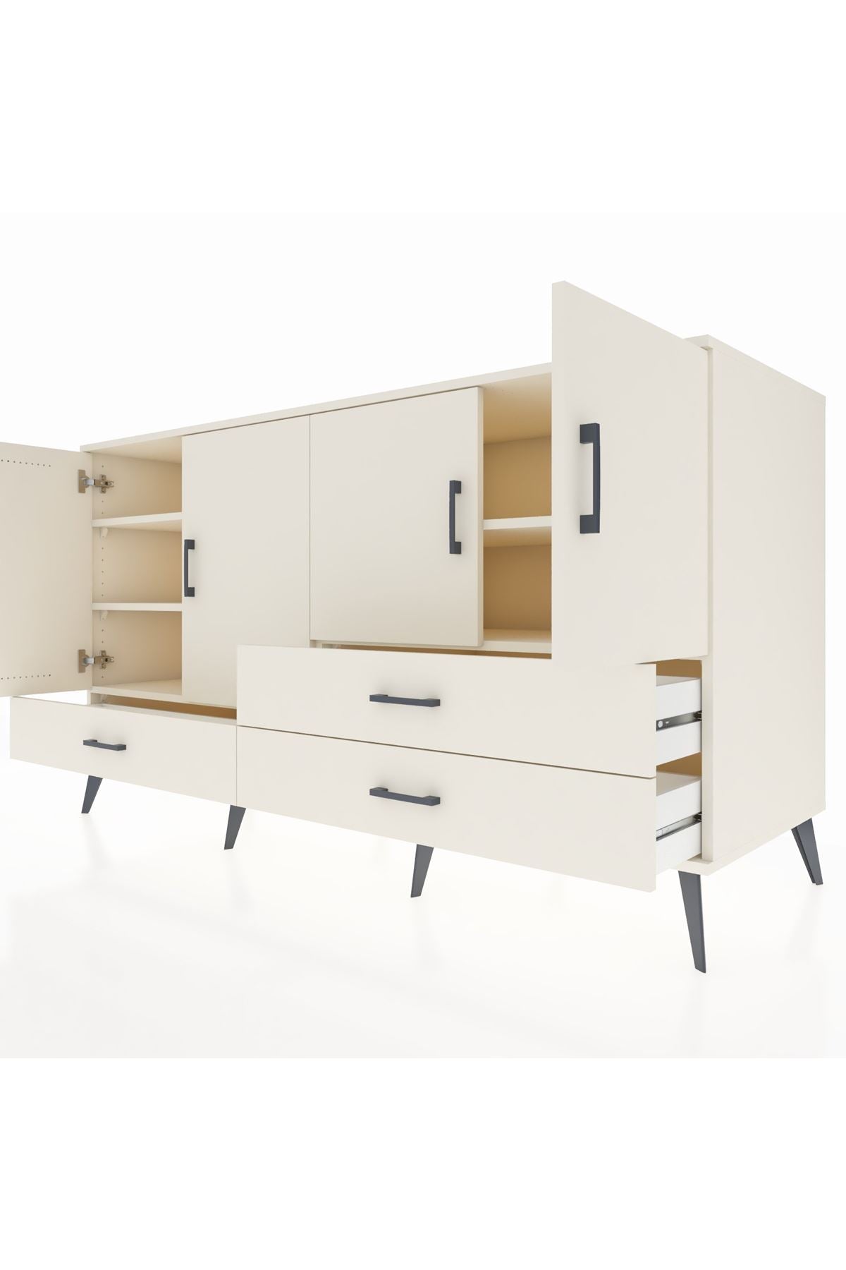 Kronos Konsol 5 Raflı 3 Çekmeceli 4 Kapaklı 176x59x99 Aytaşı-Aytaşı