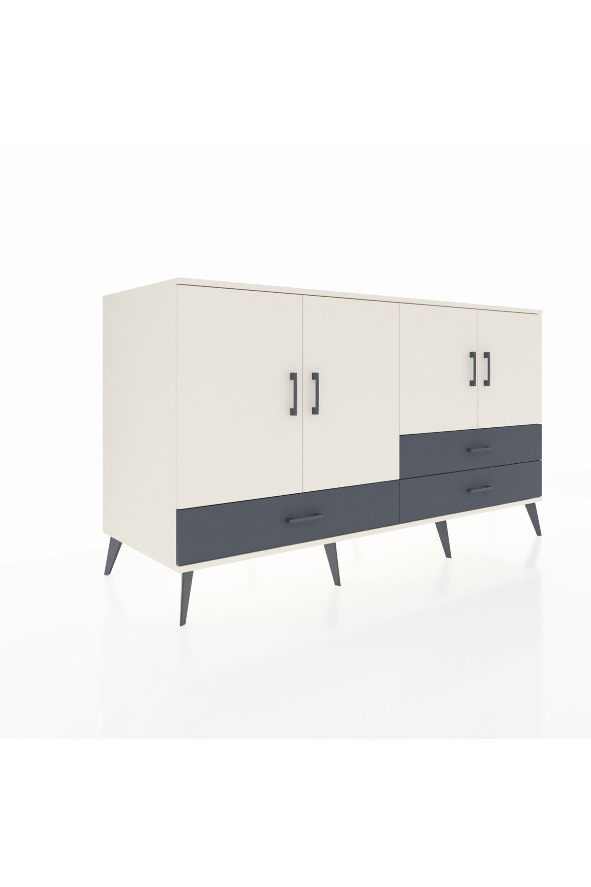 Kronos Konsol 5 Raflı 3 Çekmeceli 4 Kapaklı 176x59x99 Aytaşı-Aytaşı/Antrasit