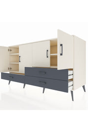 Kronos Konsol 5 Raflı 3 Çekmeceli 4 Kapaklı 176x59x99 Aytaşı-Aytaşı/Antrasit