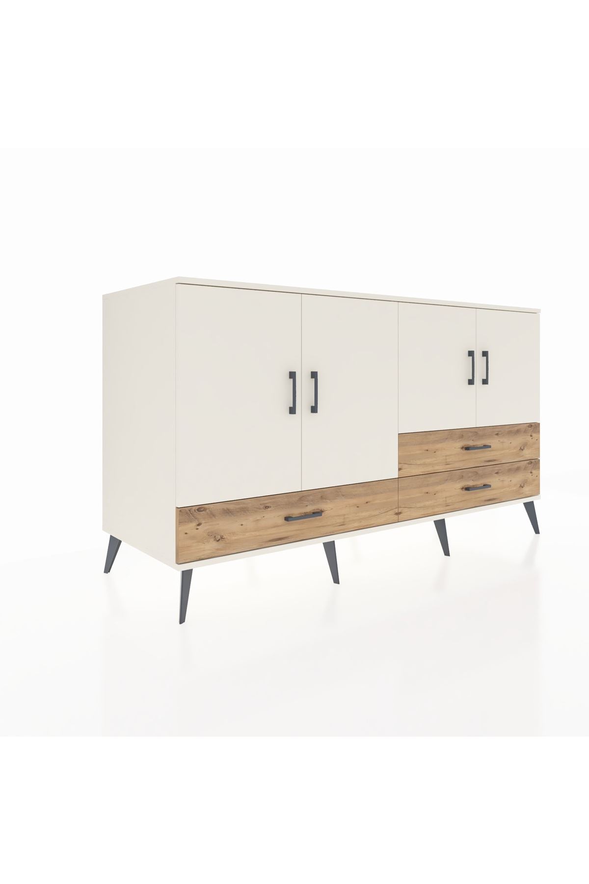 Kronos Konsol 5 Raflı 3 Çekmeceli 4 Kapaklı 176x59x99 Aytaşı-Aytaşı/Çam