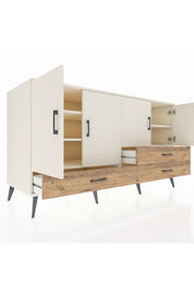 Kronos Konsol 5 Raflı 3 Çekmeceli 4 Kapaklı 176x59x99 Aytaşı-Aytaşı/Çam