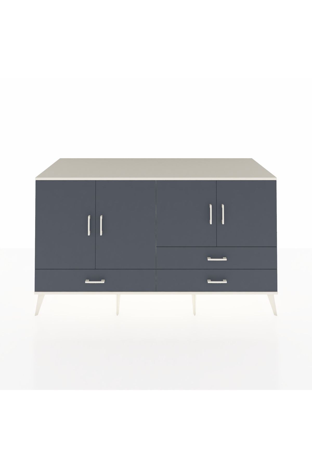 Kronos Konsol 5 Raflı 3 Çekmeceli 4 Kapaklı 176x59x99 Aytaşı-Antrasit