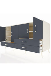 Kronos Konsol 5 Raflı 3 Çekmeceli 4 Kapaklı 176x59x99 Aytaşı-Antrasit