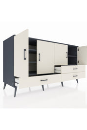 Kronos Konsol 5 Raflı 3 Çekmeceli 4 Kapaklı 176x59x99 Antrasit-Aytaşı