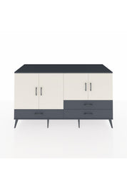 Kronos Konsol 5 Raflı 3 Çekmeceli 4 Kapaklı 176x59x99 Antrasit-Aytaşı/Antrasit
