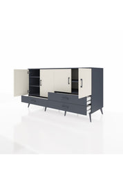 Kronos Konsol 5 Raflı 3 Çekmeceli 4 Kapaklı 176x59x99 Antrasit-Aytaşı/Antrasit