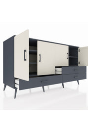 Kronos Konsol 5 Raflı 3 Çekmeceli 4 Kapaklı 176x59x99 Antrasit-Aytaşı/Antrasit