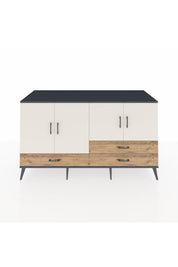 Kronos Konsol 5 Raflı 3 Çekmeceli 4 Kapaklı 176x59x99 Antrasit-Aytaşı/Çam