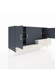 Kronos Konsol 5 Raflı 3 Çekmeceli 4 Kapaklı 176x59x99 Antrasit-Antrasit/Aytaşı