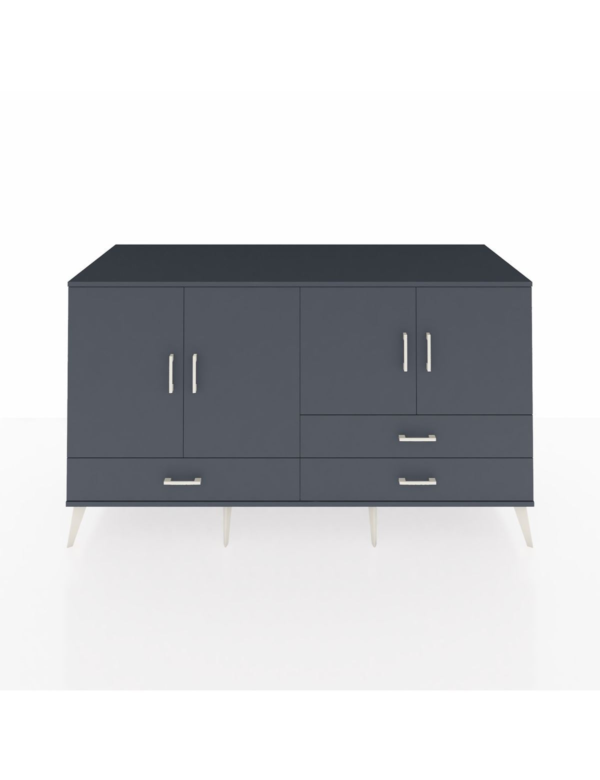 Kronos Konsol 5 Raflı 3 Çekmeceli 4 Kapaklı 176x59x99 Antrasit-Antrasit