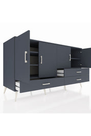 Kronos Konsol 5 Raflı 3 Çekmeceli 4 Kapaklı 176x59x99 Antrasit-Antrasit