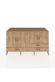 Kronos Konsol 5 Raflı 3 Çekmeceli 4 Kapaklı 176x59x99 Çam-Çam