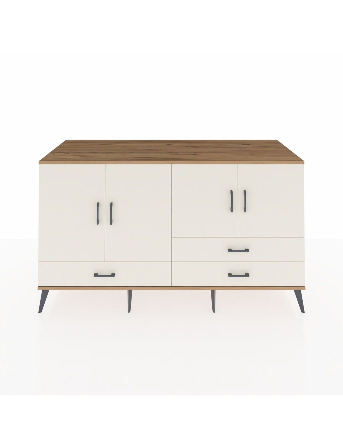 Kronos Konsol 5 Raflı 3 Çekmeceli 4 Kapaklı 176x59x99 Çam-Aytaşı