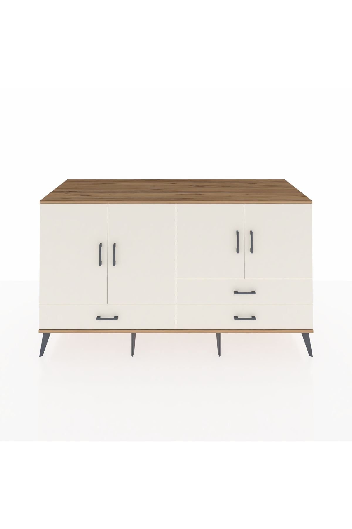 Kronos Konsol 5 Raflı 3 Çekmeceli 4 Kapaklı 176x59x99 Çam-Aytaşı