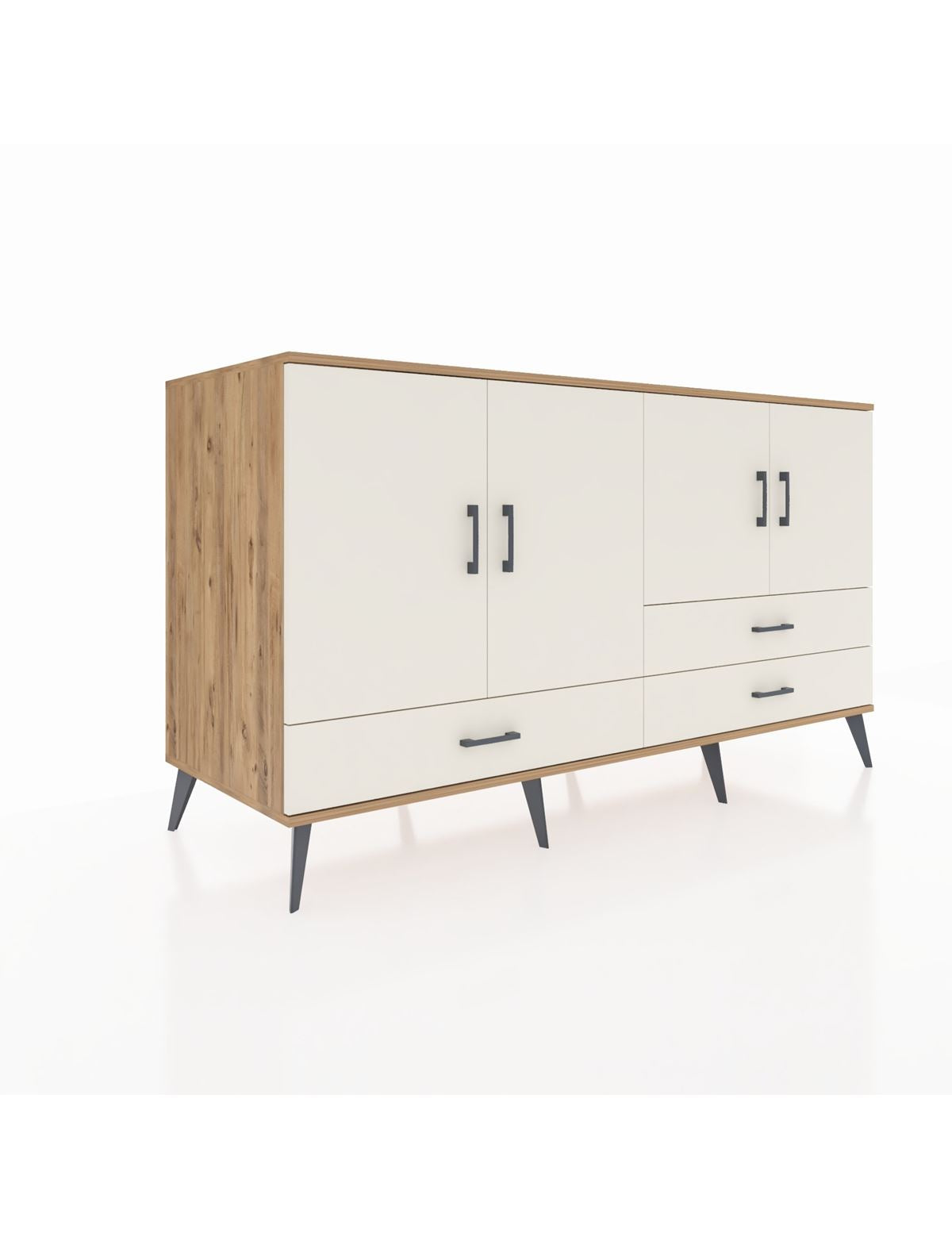 Kronos Konsol 5 Raflı 3 Çekmeceli 4 Kapaklı 176x59x99 Çam-Aytaşı