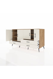 Kronos Konsol 5 Raflı 3 Çekmeceli 4 Kapaklı 176x59x99 Çam-Aytaşı