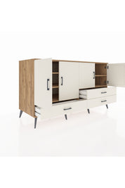 Kronos Konsol 5 Raflı 3 Çekmeceli 4 Kapaklı 176x59x99 Çam-Aytaşı