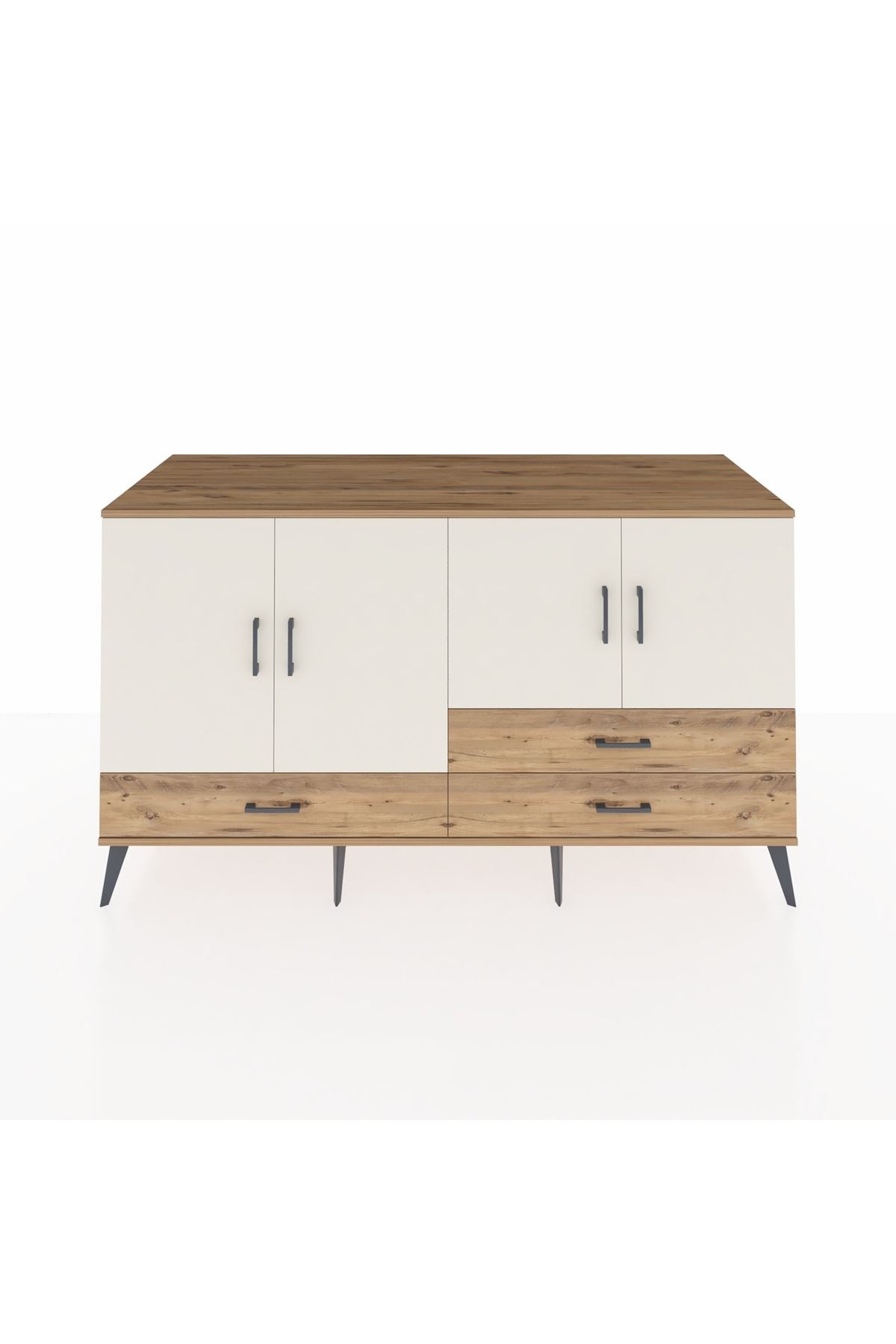 Kronos Konsol 5 Raflı 3 Çekmeceli 4 Kapaklı 176x59x99 Çam-Aytaşı/Çam