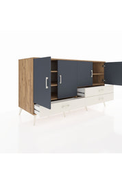 Kronos Konsol 5 Raflı 3 Çekmeceli 4 Kapaklı 176x59x99 Çam-Antrasit/Aytaşı