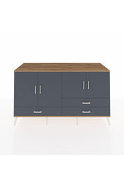Kronos Konsol 5 Raflı 3 Çekmeceli 4 Kapaklı 176x59x99 Çam-Antrasit
