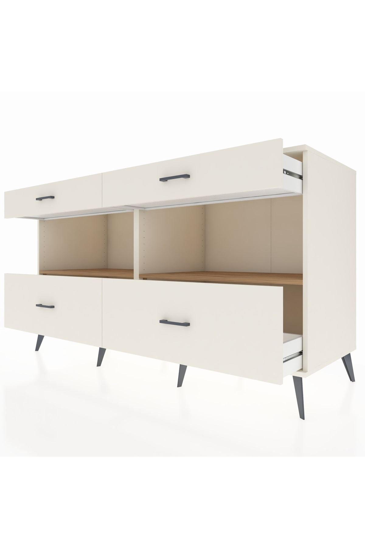 Kronos Konsol 2 Raflı 4 Çekmeceli 176x59x99 Aytaşı-Çam/Aytaşı