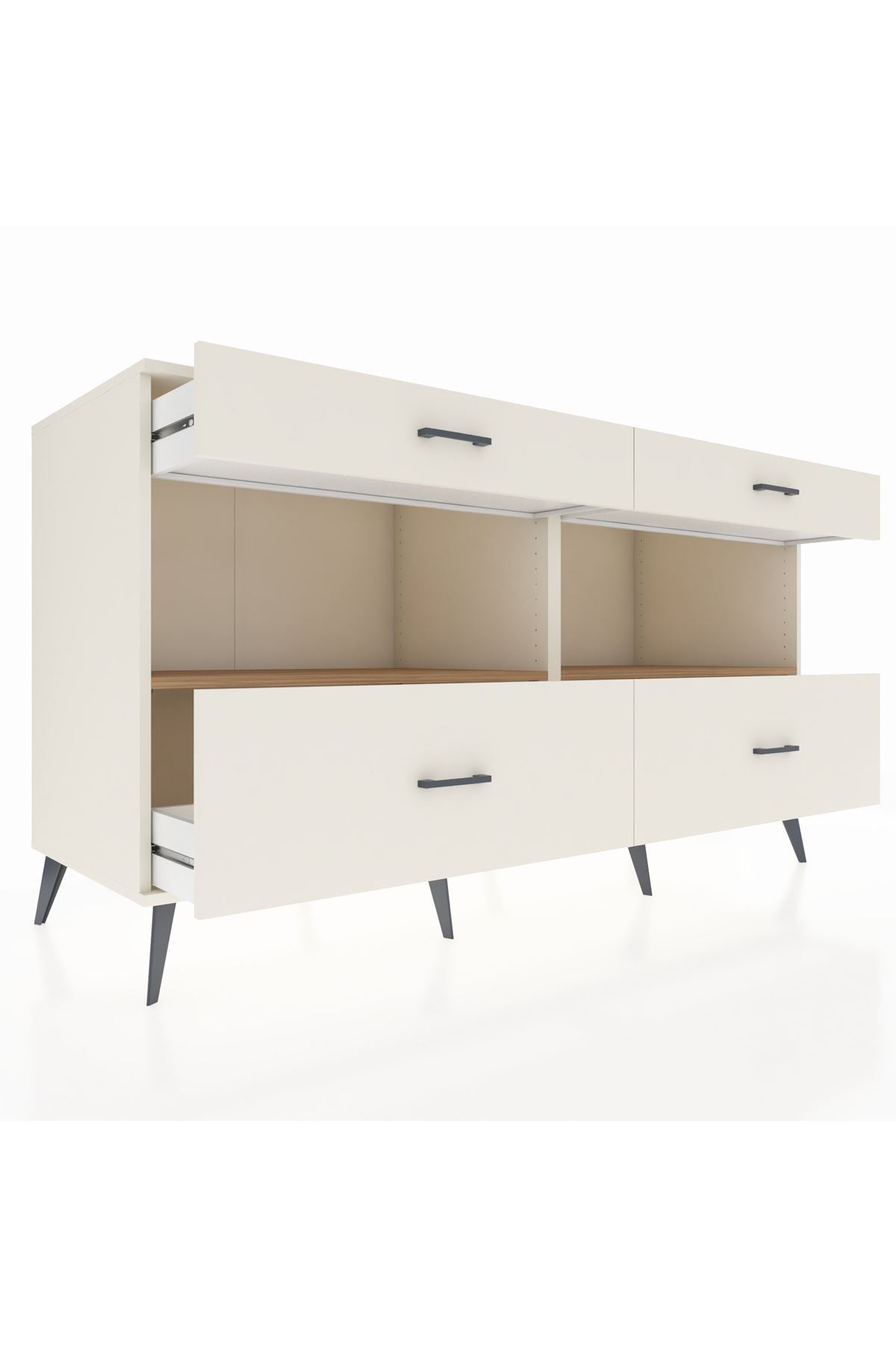Kronos Konsol 2 Raflı 4 Çekmeceli 176x59x99 Aytaşı-Çam/Aytaşı