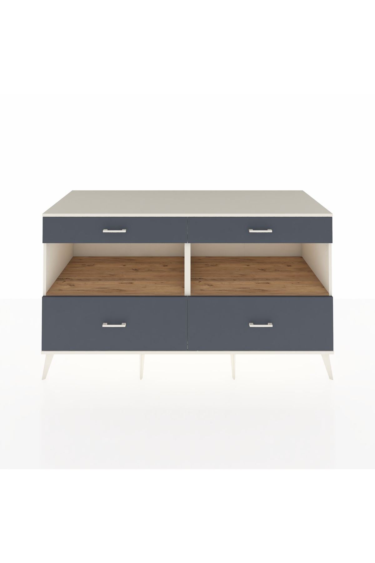 Kronos Konsol 2 Raflı 4 Çekmeceli 176x59x99 Aytaşı-Çam/Antrasit