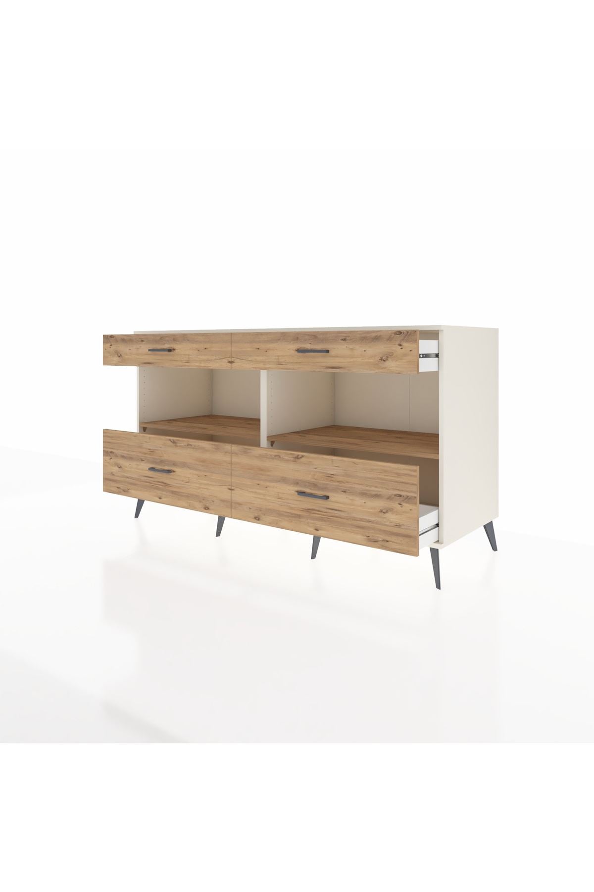 Kronos Konsol 2 Raflı 4 Çekmeceli 176x59x99 Aytaşı-Çam
