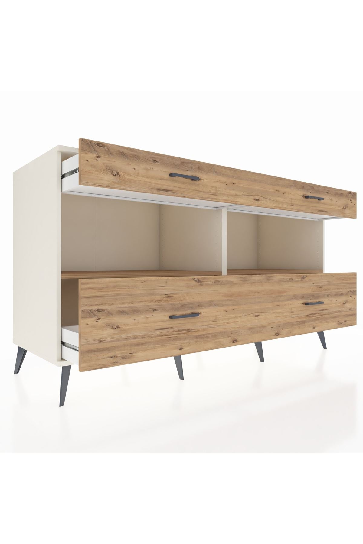 Kronos Konsol 2 Raflı 4 Çekmeceli 176x59x99 Aytaşı-Çam