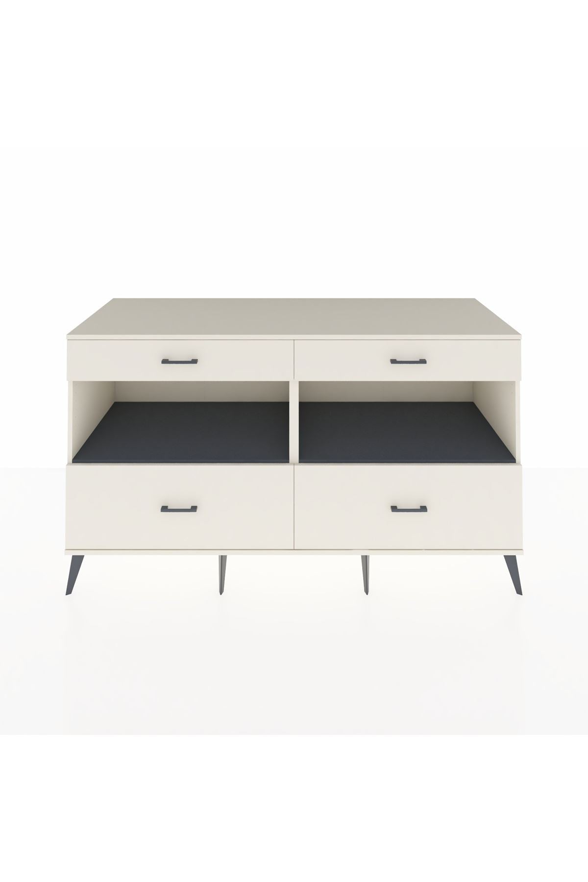 Kronos Konsol 2 Raflı 4 Çekmeceli 176x59x99 Aytaşı-Antrasit/Aytaşı