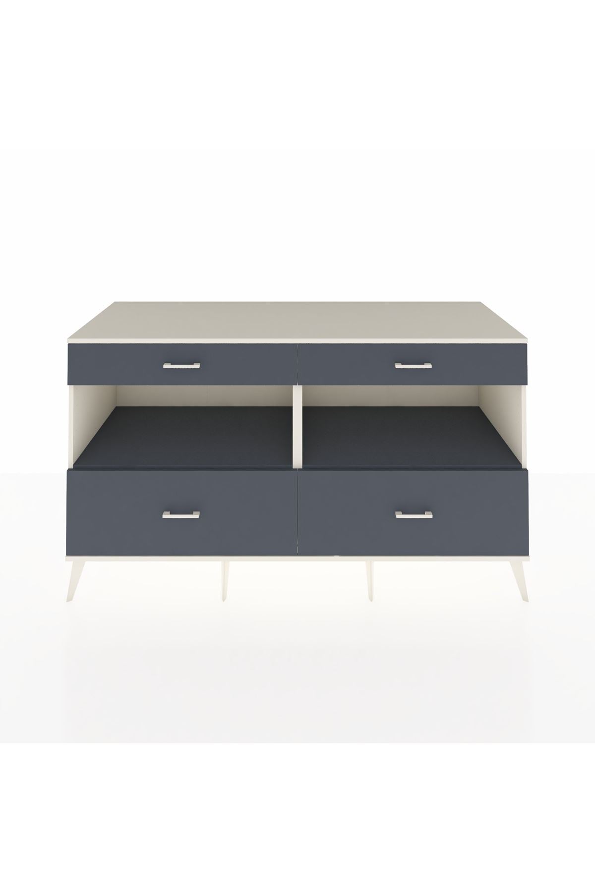Kronos Konsol 2 Raflı 4 Çekmeceli 176x59x99 Aytaşı-Antrasit