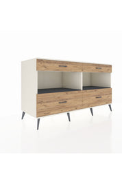 Kronos Konsol 2 Raflı 4 Çekmeceli 176x59x99 Aytaşı-Antrasit/Çam