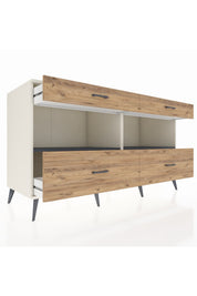 Kronos Konsol 2 Raflı 4 Çekmeceli 176x59x99 Aytaşı-Antrasit/Çam