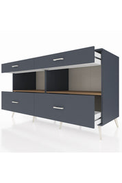 Kronos Konsol 2 Raflı 4 Çekmeceli 176x59x99 Antrasit-Çam/Antrasit