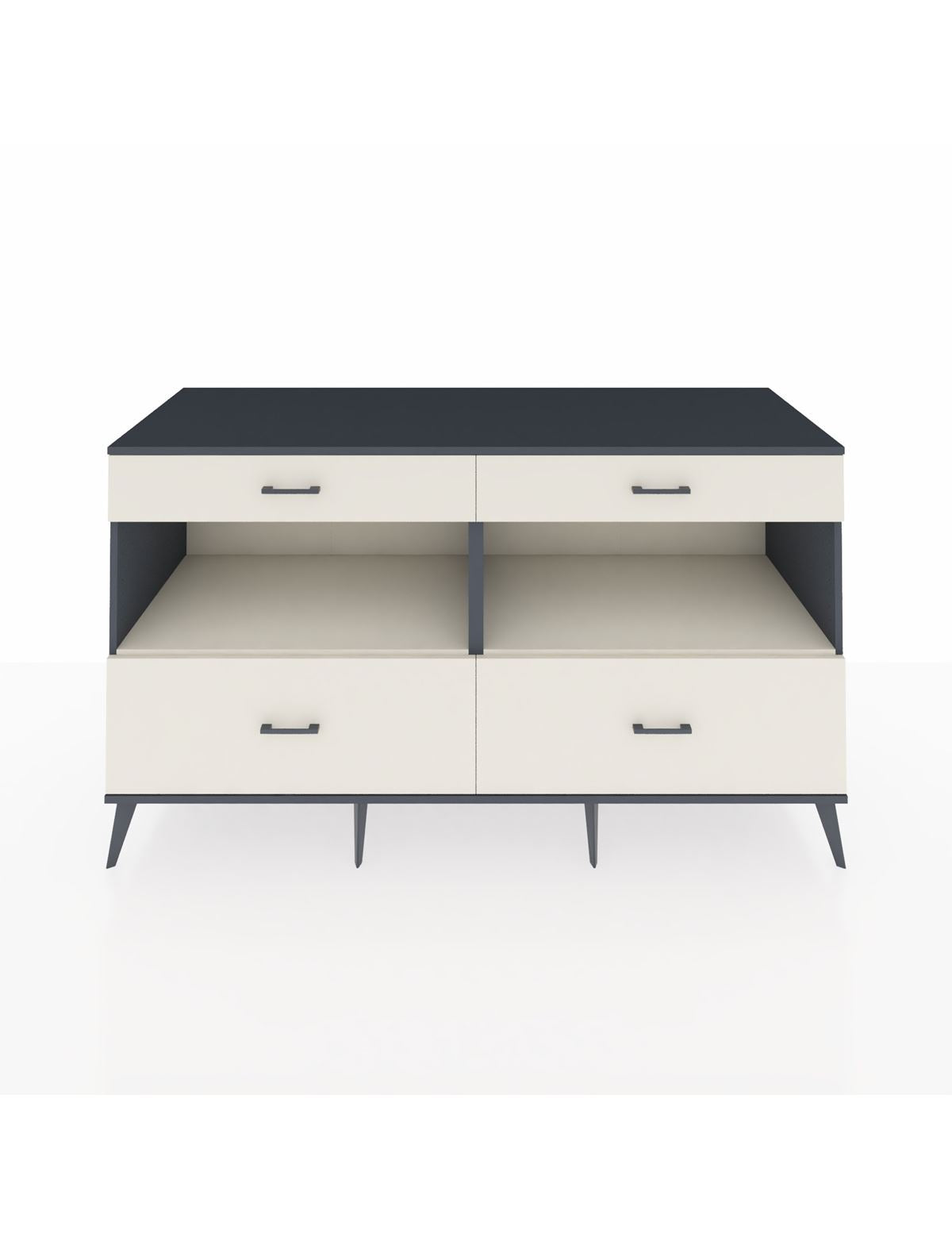 Kronos Konsol 2 Raflı 4 Çekmeceli 176x59x99 Antrasit-Aytaşı