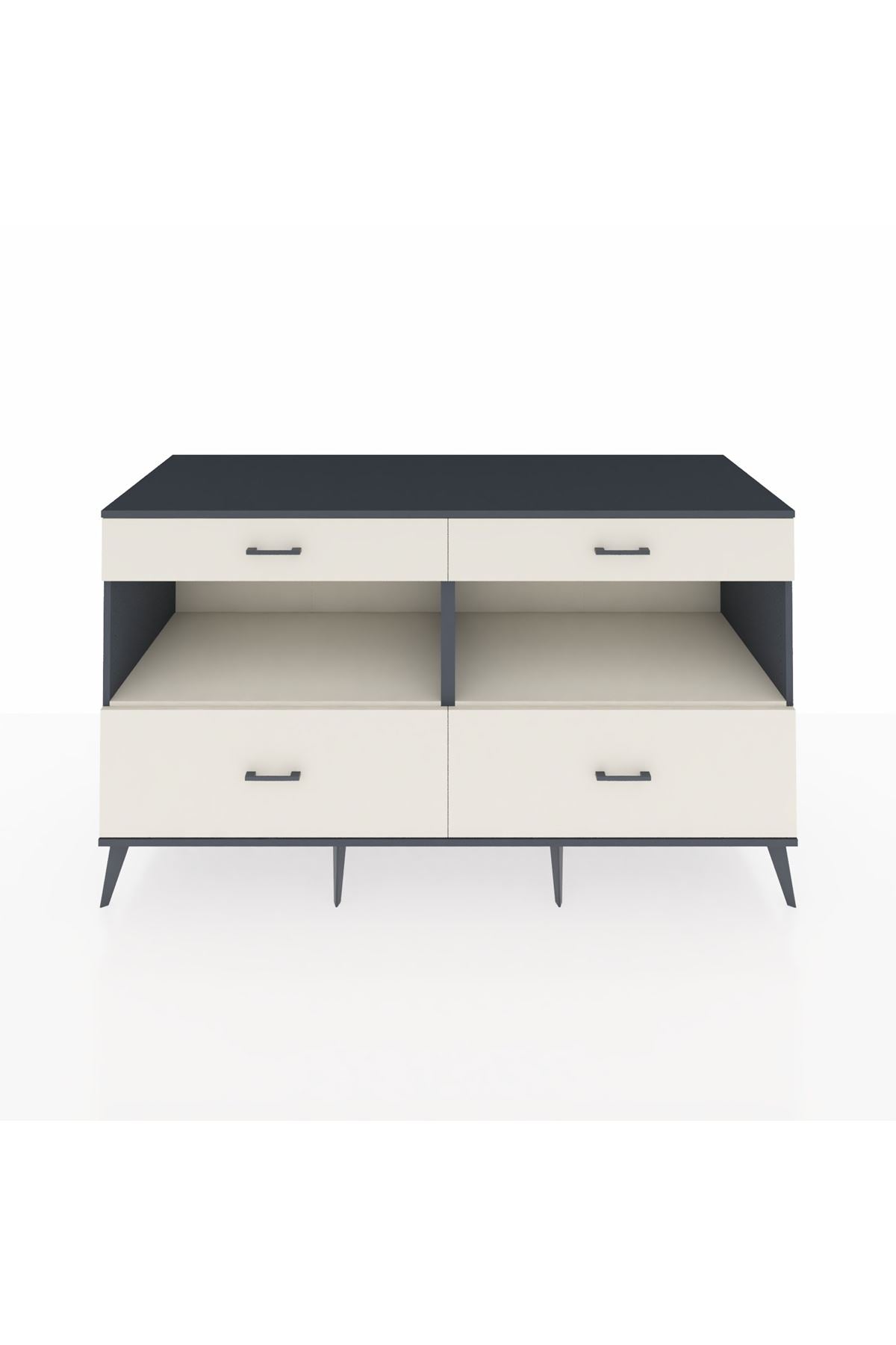 Kronos Konsol 2 Raflı 4 Çekmeceli 176x59x99 Antrasit-Aytaşı