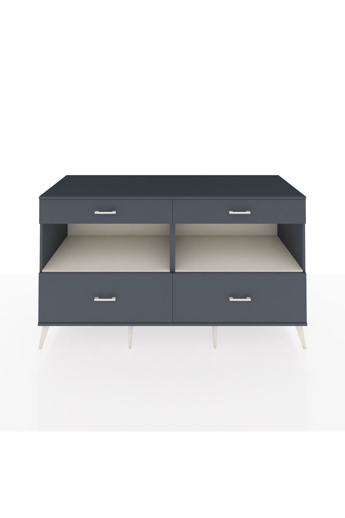 Kronos Konsol 2 Raflı 4 Çekmeceli 176x59x99 Antrasit-Aytaşı/Antrasit